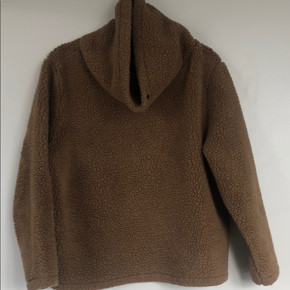 J.Crew camel cowl neck Sherpa sweatshirt